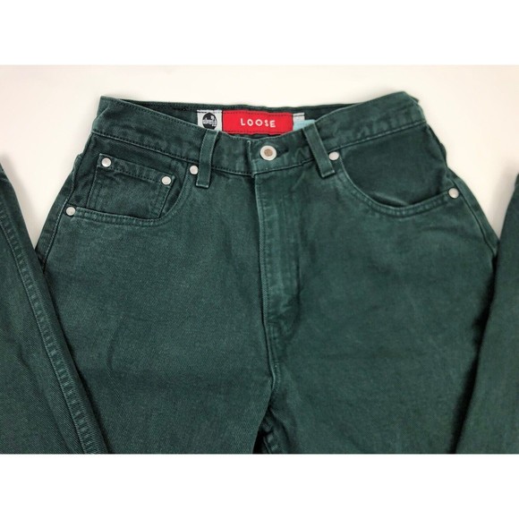 SilverTab Loose Fit Green Mom Jeans Juniors 9 100% Cotton USA Made (28x30) - Picture 4 of 10